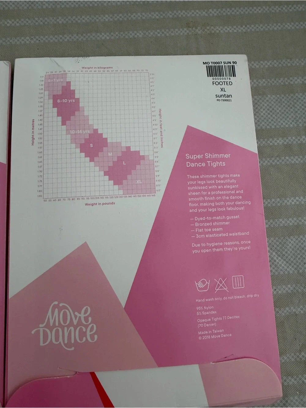 Move Dance Dance Tights Bundle 4pk L/XL Black White Pink Tan NWT